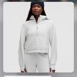 lulu half zip scuba hoodie gray